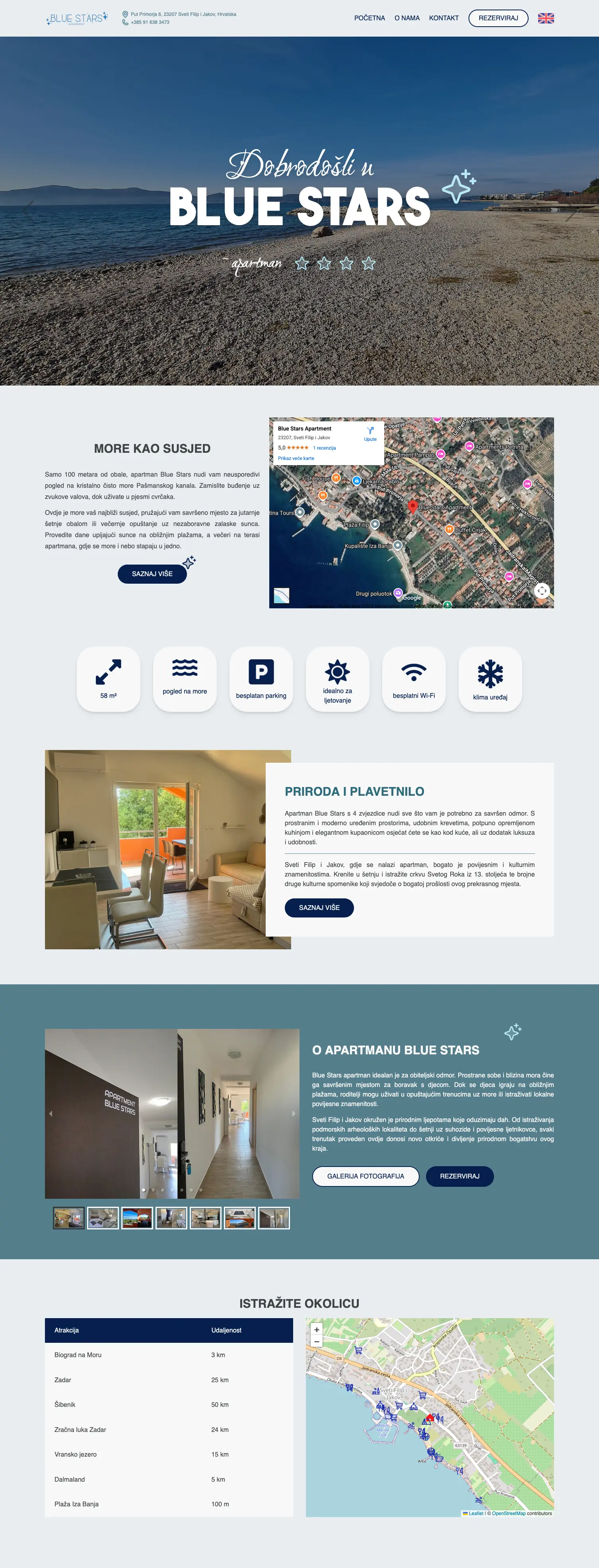 Web za apartman na moru